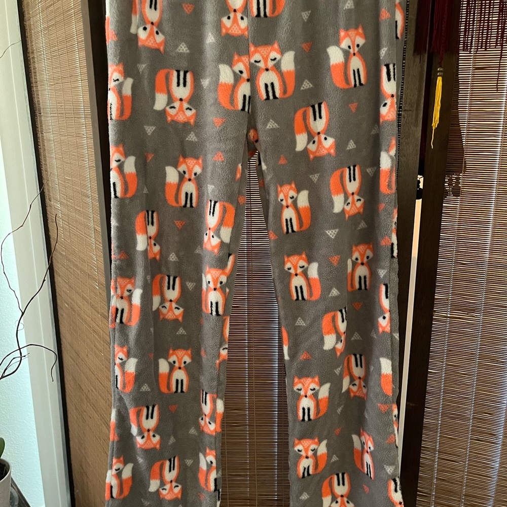 Joe Boxer Gray and Orange Fox Print Pajama Bottoms